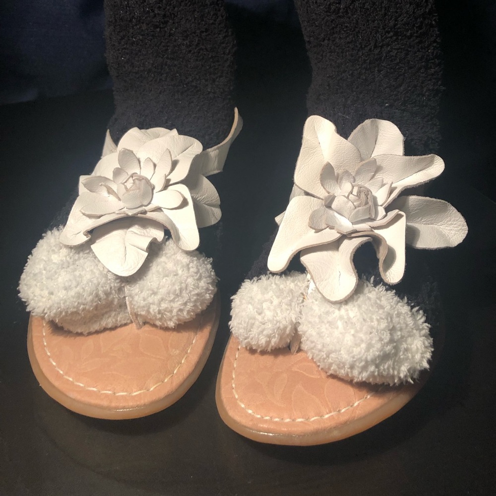 White Flower BOC Sandals
